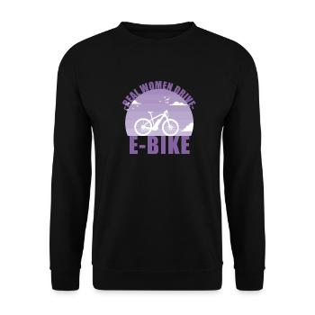 E-Bike Bike E Bike Battery Women Gift - Unisex Sweatshirt - black - Front - Alina (178cm) & Michal (187cm)