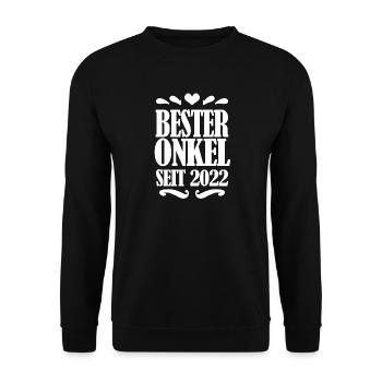 Bester Onkel seit 2022 - Unisex Pullover - Schwarz - Vorne - Alina (178cm) & Michal (187cm)