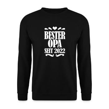 Bester Opa seit 2022 - Unisex Pullover - Schwarz - Vorne - Alina (178cm) & Michal (187cm)