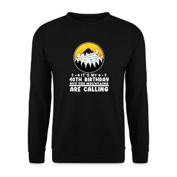 Wandern 40. Geburtstag Wanderer 40 Jahre alt - Unisex Pullover - Schwarz - Vorne - Alina (178cm) & Michal (187cm)