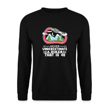 Hiking 40th birthday hiker mountain mountains - Unisex Sweatshirt - black - Front - Alina (178cm) & Michal (187cm)