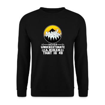Wandern 40 Jahre alt - Unisex Pullover - Schwarz - Vorne - Alina (178cm) & Michal (187cm)