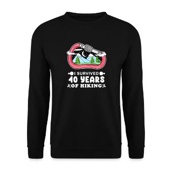 Hiking 40th birthday Hiker 40 years - Unisex Sweatshirt - black - Front - Alina (178cm) & Michal (187cm)