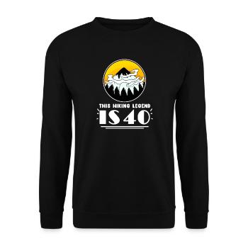 Wandern 40. Geburtstag Wanderer 40 Jahre alt - Unisex Pullover - Schwarz - Vorne - Alina (178cm) & Michal (187cm)