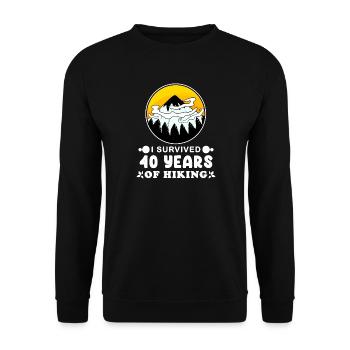 Hiking 40th birthday Hiker 40 years old - Unisex Sweatshirt - black - Front - Alina (178cm) & Michal (187cm)
