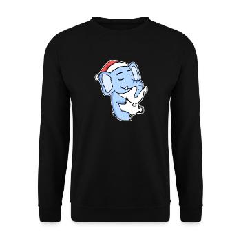 Eléphant Noël Sommeil Sommeil Sommeil Sommeil - Sweat-shirt Unisexe - noir - Devant - Alina (178cm) & Michal (187cm)