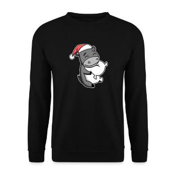 Âne Noël Sommeil Sommeil Sommeil Sommeil - Sweat-shirt Unisexe - noir - Devant - Alina (178cm) & Michal (187cm)
