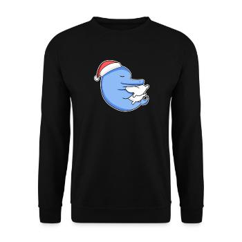Dolphin Christmas Sleep Sleep Sleep Sleep - Unisex Sweatshirt - black - Front - Alina (178cm) & Michal (187cm)