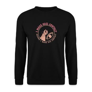 I Make Nail Contact Nail Tech - Unisex Pullover - Schwarz - Vorne - Alina (178cm) & Michal (187cm)