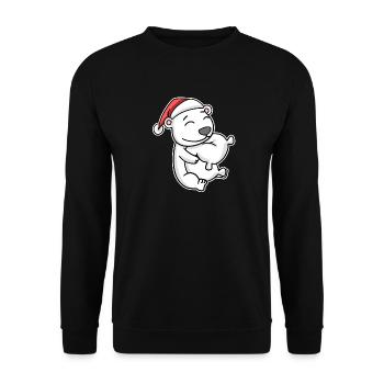 Ours polaire Noël Sommeil Sommeil Sommeil Sommeil - Sweat-shirt Unisexe - noir - Devant - Alina (178cm) & Michal (187cm)