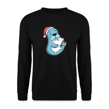 Lion de mer Noël Sommeil Sommeil Sommeil - Sweat-shirt Unisexe - noir - Devant - Alina (178cm) & Michal (187cm)