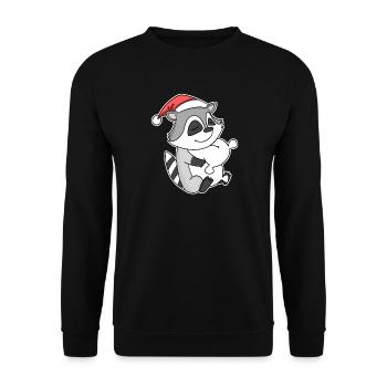 Raccoon Christmas Sleep Sleep Sleep - Unisex Sweatshirt - black - Front - Alina (178cm) & Michal (187cm)