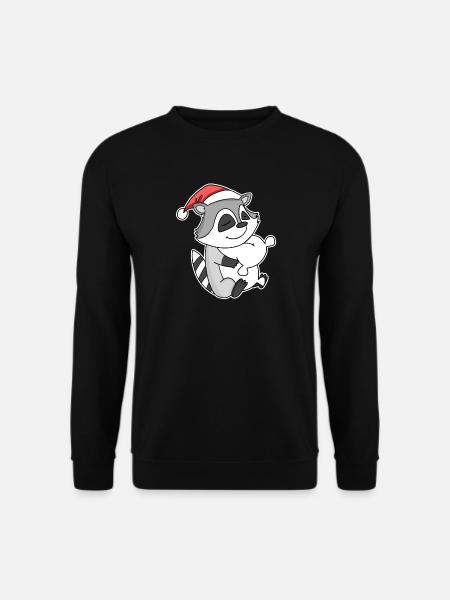 Waschbär Weihnachten Schlafen Schlaf Ausschlafen - Unisex Pullover - Schwarz