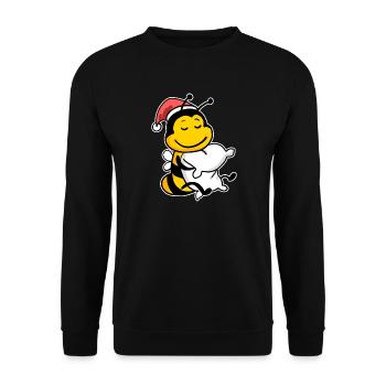 Abeille Noël Sommeil Sommeil Sommeil Sommeil - Sweat-shirt Unisexe - noir - Devant - Alina (178cm) & Michal (187cm)