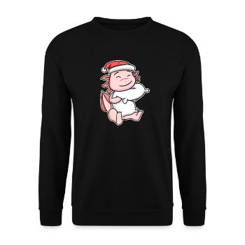 Axolotl Noël Sommeil Sommeil Sommeil Sommeil - Sweat-shirt Unisexe - noir - Devant - Alina (178cm) & Michal (187cm)