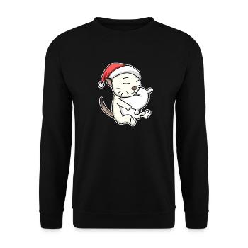 Colorpoint Shorthair Cat Christmas Sleep - Sweat-shirt Unisexe - noir - Devant - Alina (178cm) & Michal (187cm)