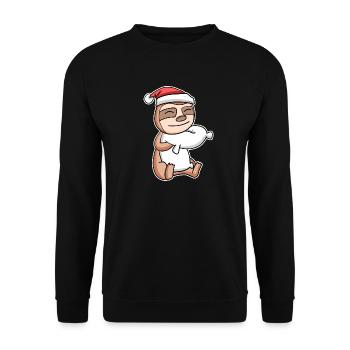 Sloth Christmas Sleep Sleep Sleep Sleep - Unisex Sweatshirt - black - Front - Alina (178cm) & Michal (187cm)