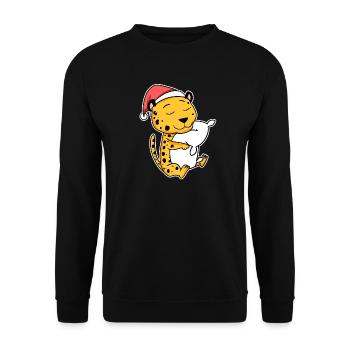 Guépard Noël Sommeil Sommeil Sommeil - Sweat-shirt Unisexe - noir - Devant - Alina (178cm) & Michal (187cm)