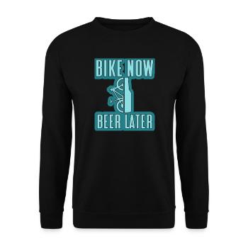 vélo maintenant bière plus tard VTT - Sweat-shirt Unisexe - noir - Devant - Alina (178cm) & Michal (187cm)