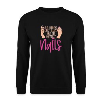 Les filles les plus heureuses ont les plus jolies - Sweat-shirt Unisexe - noir - Devant - Alina (178cm) & Michal (187cm)