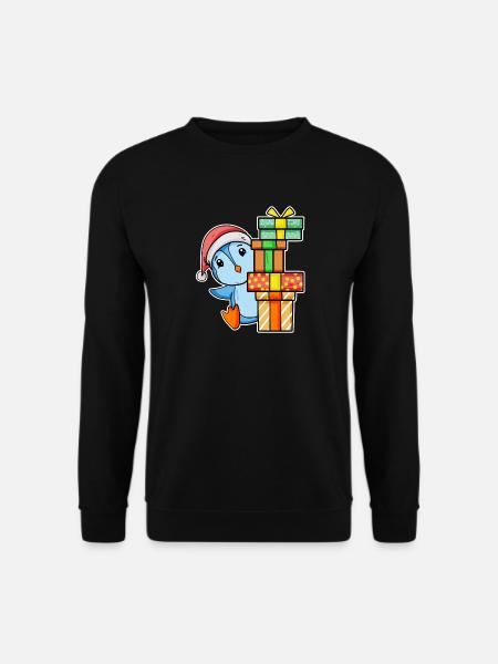 Pingouin de Noël avec cadeaux - Sweat-shirt Unisexe - noir