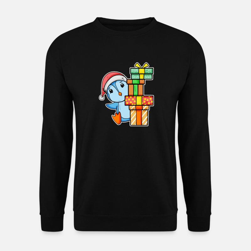Pingouin de Noël avec cadeaux - Sweat-shirt Unisexe - noir