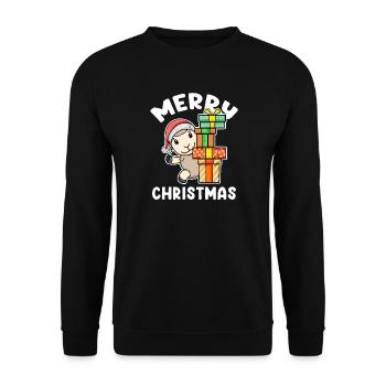 Joyeux moutons de Noël avec cadeaux - Sweat-shirt Unisexe - noir - Devant - Alina (178cm) & Michal (187cm)