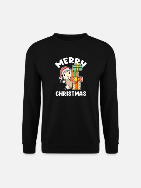 Merry Christmas sheep with gifts - Unisex Sweatshirt - black