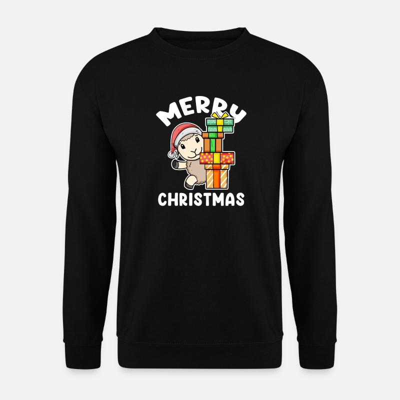 Frohe Weihnachten Schaf mit Geschenke - Unisex Pullover - Schwarz
