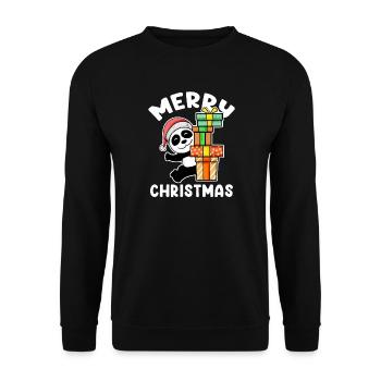 Joyeux panda de Noël - Sweat-shirt Unisexe - noir - Devant - Alina (178cm) & Michal (187cm)