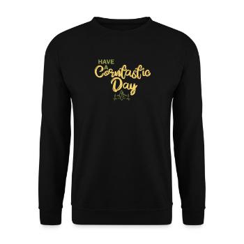 Have a corntastic day - Unisex Sweatshirt - black - Front - Alina (178cm) & Michal (187cm)