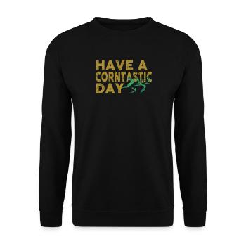 Have a corntastic day - Unisex Sweatshirt - black - Front - Alina (178cm) & Michal (187cm)