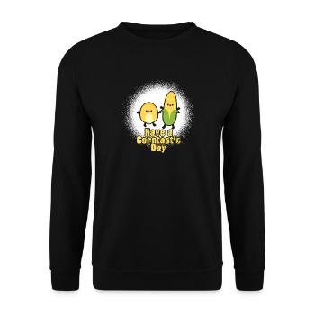 Have a corntastic day - Unisex Sweatshirt - black - Front - Alina (178cm) & Michal (187cm)