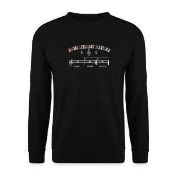 Music Literacy Matters - Unisex Pullover - Schwarz - Vorne - Alina (178cm) & Michal (187cm)