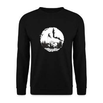 C’est l’heure de grimper - Amoureux de l’escalade - Sweat-shirt Unisexe - noir - Devant - Alina (178cm) & Michal (187cm)