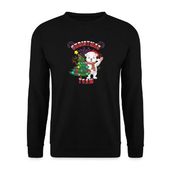 Ours polaire de Noël avec arbre de Noël - Sweat-shirt Unisexe - noir - Devant - Alina (178cm) & Michal (187cm)