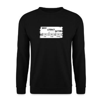 Music Literacy Matters - Unisex Pullover - Schwarz - Vorne - Alina (178cm) & Michal (187cm)