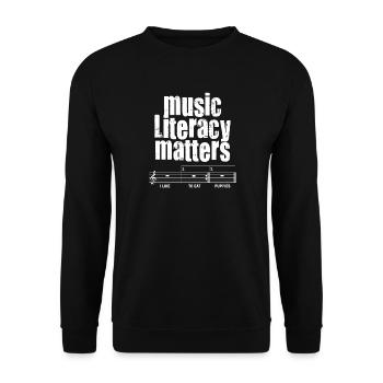 Music Literacy Matters - Unisex Pullover - Schwarz - Vorne - Alina (178cm) & Michal (187cm)