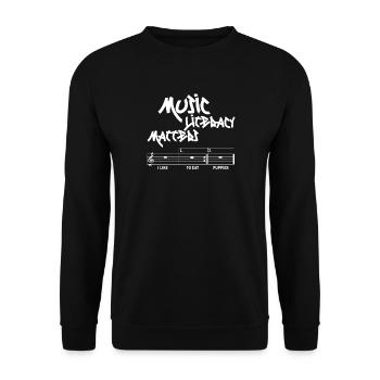 Music Literacy Matters - Unisex Pullover - Schwarz - Vorne - Alina (178cm) & Michal (187cm)