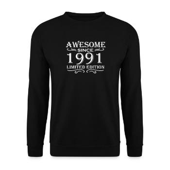 1991 - Born 1991 - Unisex Sweatshirt - black - Front - Alina (178cm) & Michal (187cm)