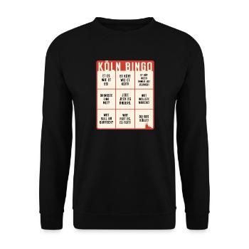 Köln Bingo Kölsch Et Kütt Alaaf Kölner Karneval - Unisex Pullover - Schwarz - Vorne - Alina (178cm) & Michal (187cm)