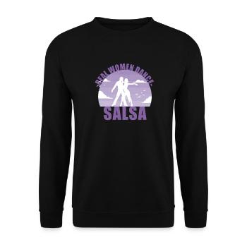 De vraies femmes dansent la salsa! Cadeau de danseur - Sweat-shirt Unisexe - noir - Devant - Alina (178cm) & Michal (187cm)