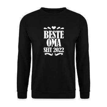 Beste Oma seit 2022 - Unisex Pullover - Schwarz - Vorne - Alina (178cm) & Michal (187cm)