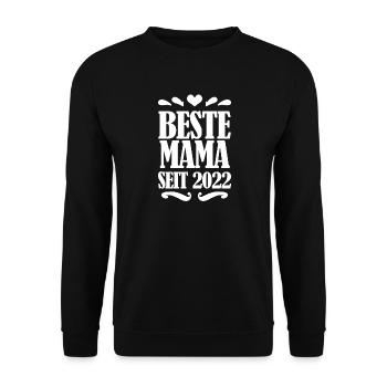 Beste Mama seit 2022 - Unisex Pullover - Schwarz - Vorne - Alina (178cm) & Michal (187cm)