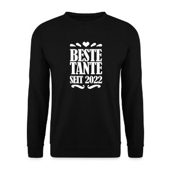 Beste Tante seit 2022 - Unisex Pullover - Schwarz - Vorne - Alina (178cm) & Michal (187cm)