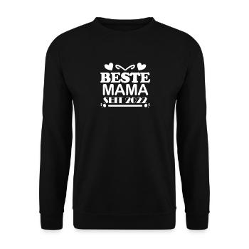 Beste Mama seit 2022 - Unisex Pullover - Schwarz - Vorne - Alina (178cm) & Michal (187cm)