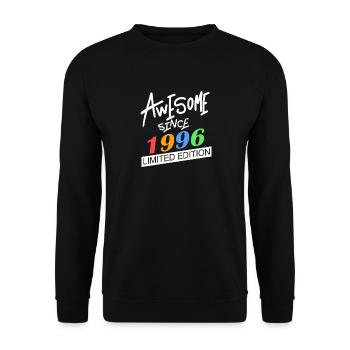 1996 - Born 1996 - Year of birth 1996 - Unisex Sweatshirt - black - Front - Alina (178cm) & Michal (187cm)
