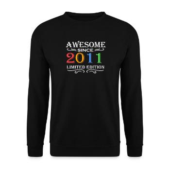 2011 - Born 2011 - Year of birth 2011 - Unisex Sweatshirt - black - Front - Alina (178cm) & Michal (187cm)
