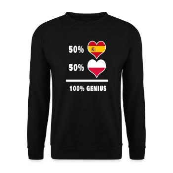 Pologne et Espagne génie / cadeau - Sweat-shirt Unisexe - noir - Devant - Alina (178cm) & Michal (187cm)