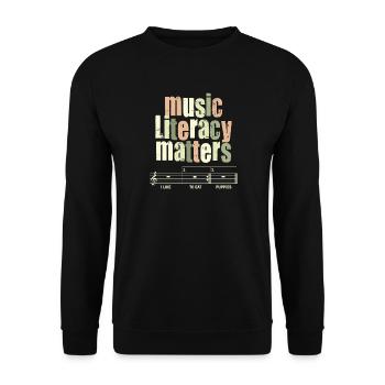 Music Literacy Matters - Unisex Pullover - Schwarz - Vorne - Alina (178cm) & Michal (187cm)